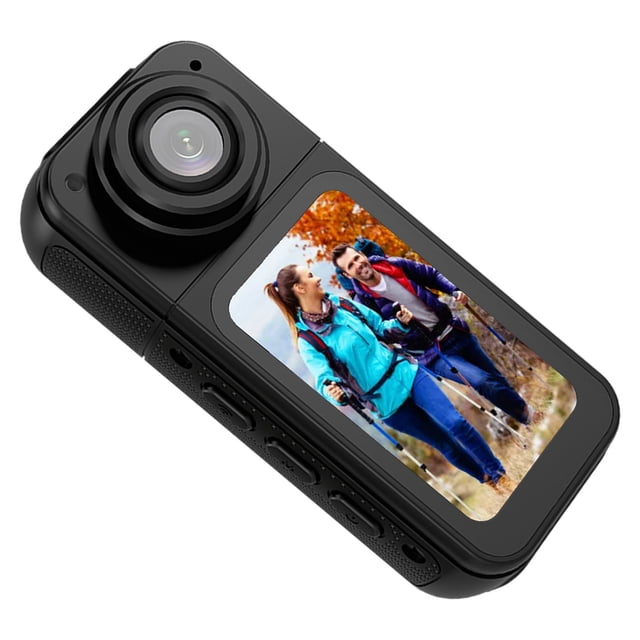Caméra d'Action Portable, Résolution 2,7k, Objectif Rotatif à 180°, Wi-Fi, Support Magnétique pour le Corps, Caméra d'Action Portable Format Pouce pour le Travail d'Animaux, les Voyages et les Sports