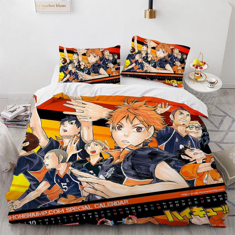 3D Printed Anime Haikyuu Bedding Bed Set King Size Kawaii Cute Action