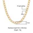 thumbnail image 2 of FEEL STYLE Male Zircon Gold Plated Square Tennis Chain Necklace for Men Women 11MM 20", 2 of 5