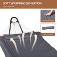 thumbnail image 6 of Qifang Outdoor Hammock with Iron Stand, 440Lbs Capacity, Cotton Padded Bed, Adjustable Steel Chain, Anti-Rust Frame for Patio Yard, Gray, 6 of 7