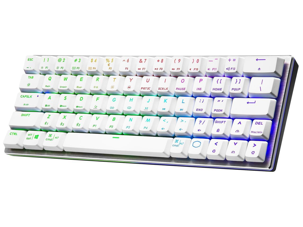 Cooler Master SK622 60% Wireless Bluetooth Silver/White Mechanical Low  Profile Gaming Keyboard, Click Blue Switches, Customizable RGB, Ergonomic