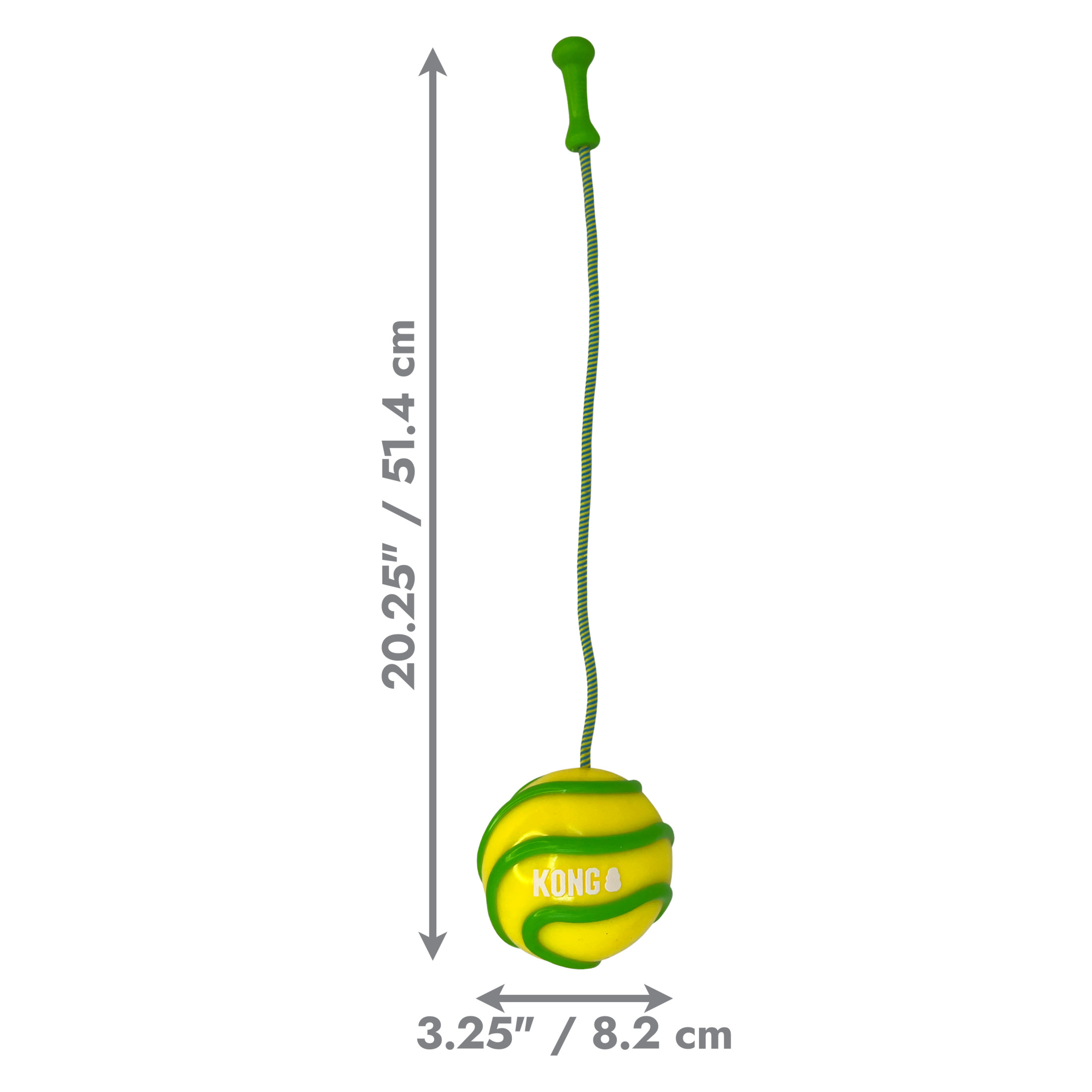 KONG® Bunji High-Viz Ball Dog Toy, Large, Yellow