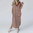 thumbnail image 3 of Summer Plus Size Dresses for Womens 2025 Fashion Sexy Solid Color Pocket Sleeveless V-Neck Dress, 3 of 6