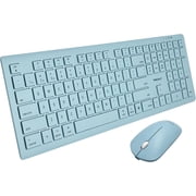 Macally Wireless Keyboard and Mouse Combo for Mac Mini/Pro, iMac, MacBook, iPad, iPhone - Compatible Bluetooth Apple Keyboard and Mouse Combo (Multi Device, Rechargeable, Emoji Keys)