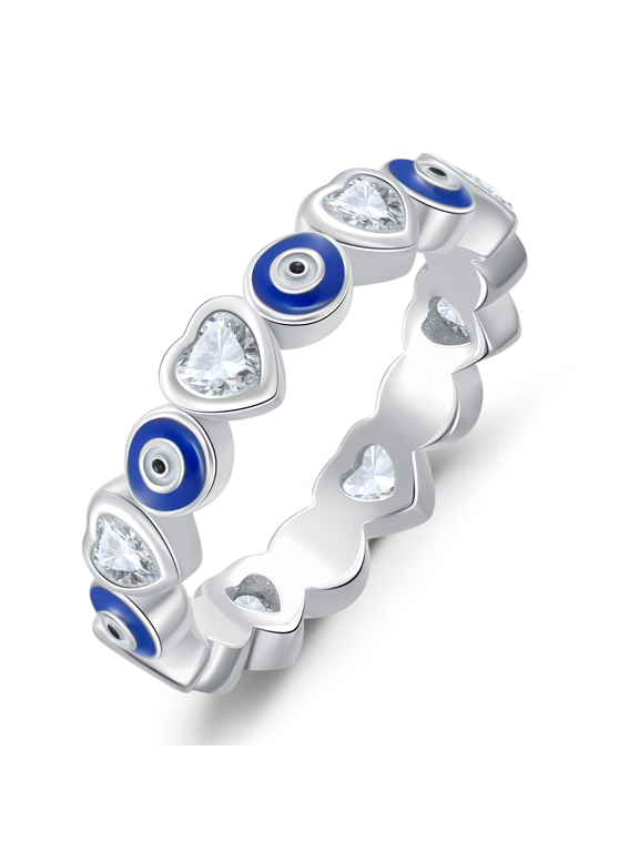 925 Sterling Silver Evil Eye Ring Blue Cubic Zirconia Eyes Third Eye Ring Devil Eye Ring Statement Ring Jewelry