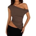 thumbnail image 1 of Remera PRETTYGARDEN 2025 Verano Top Fruncido de Un Hombro, 1 of 8