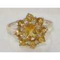 thumbnail image 4 of LBG British Made 14k White Gold Natural Citrine Womens Cluster Ring - 33 size options - Size 11.5, 4 of 6