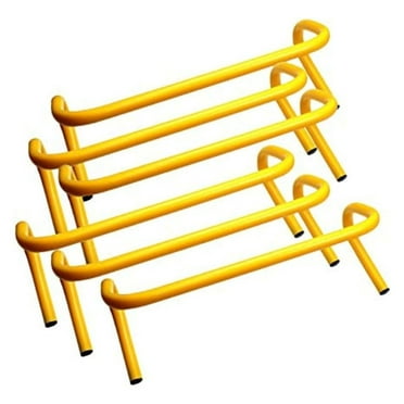 Speed & Agility Soccer/Football/Basketball Plyometric, Track/Running and All-Purpose Training Equipment Hurdle (Set of 6), Yellow, 9-inch