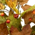 thumbnail image 6 of Northlight Maple Leaves and Berries Artificial Fall Harvest Garland - 5' x 8" - Brown and Orange, 6 of 8