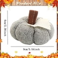 thumbnail image 5 of Autumn Pumpkins 3Pcs Rustic Farmhouse Crochet Knit Faux Pumpkins for Fall Harvest Thanksgiving Halloween Mantel Table Decor(Grey), 5 of 5