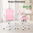 thumbnail image 3 of ATHOPE Ergonomic Office Chair, Mesh Desk Chair with Lumbar Support, Tall Office Chair with Flip-Up Armrests and Footrest Ring, Adjustable Computer Chair for Standing Desk Home Office, Pink, 3 of 10