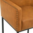 thumbnail image 4 of Dycanpo 27'' H Counter Height Bar Stools with Back, Faux Leather Fabric for Home Kitchen, Brown, 4 of 13