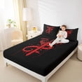 thumbnail image 4 of Feelyou cartoon Western Dragon Twin Sheet Sets, Red Watercolor Animal Twin Fitted Sheet, Teens Kids Boys Girls Flat Sheet, Luxury Bedroom Decor, 3-Piece, 4 of 7