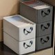 thumbnail image 4 of Caja de Almacenamiento de Ropa con de Metal Plegable una Rayas Beige Caja de Almacenamiento de Pantalones de Gran Capacidad, 4 of 5
