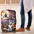 thumbnail image 4 of Spooky Halloween Night Witch Toy Fox Terrier Glowing Pumpkins Travel Luggage Cover Dog Lover Suitcase Dust Protective Decor - 12015, 4 of 5