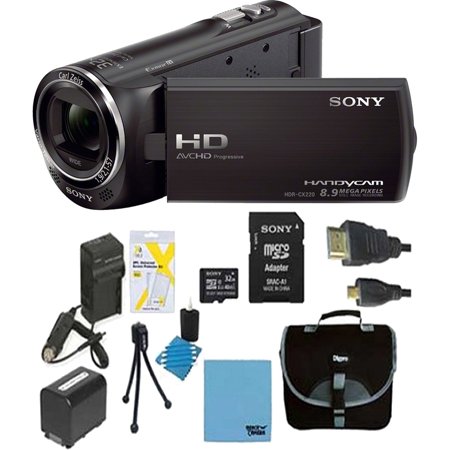 Sony HD Video Recording HDRCX405 Handycam Camcorder - Black Ultimate Bundle with 32GB MicroSDHC Memory Card, Spare Battery, AC/DC Charger, Table top Tripod, Padded Case, Micro HDMI Cable and More