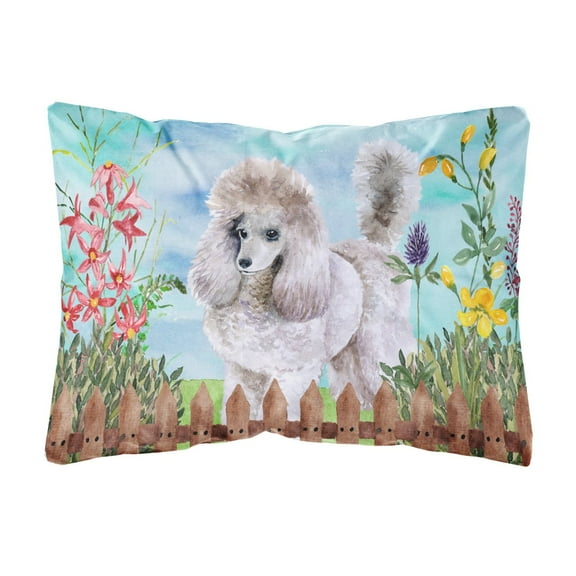 Carolines Treasures CK1227PW1216 Poodle Spring Canvas Fabric Decorative Pillow 12H x16W multicolor