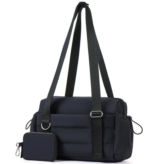 XINLANER Mini Gym Bag for Women, Small Gym Tote Bag Puffy Quilted Sports Duffel Bag with Wet Compartment and Coin Purse Duffel Bags Dance Yoga Workout Bag