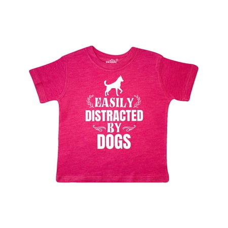 

Inktastic Easily Distracted by Dogs Gift Toddler Boy or Toddler Girl T-Shirt