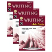 Carson Dellosa Education Writing Quick Starts Workbook for Grade 4-12, Multi Color - 3 Each