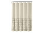 thumbnail image 2 of Kate Aurora Shabby Chic Semi Ruffled Gypsy Fabric Shower Curtain - Taupe/Linen, 2 of 2