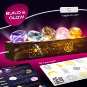 Piano Potato 2-in-1 Gemstone Dig Kit & DIY LED Night Light - Excavate 6 Genuine Rocks & Minerals, STEM Science Educational Toy, Custom Bedside Lamp Craft Gift for Boys & Girls Ages 6-12