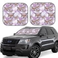 thumbnail image 2 of Daiia Owl And Floral 2PCS Car Windshield Sun Shade, Foldable Sun Shield for Car Front Window, Auto Sun Blocker Visor Protector Universal for Truck SUV Pickup-Medium, 2 of 7