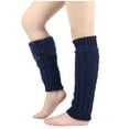 thumbnail image 2 of KyCheLot Leg Warmers for Women Thicken Fleece Lined Cable Knit Solid Color Winter Warm Boot Cuffs Topper Socks, 2 of 5