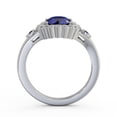 thumbnail image 3 of 1.69 Ct Floral Halo Round Cut Stunning Real Blue Sapphire Diamond Ring for Wedding 14K White Gold Size 9.5, 3 of 7