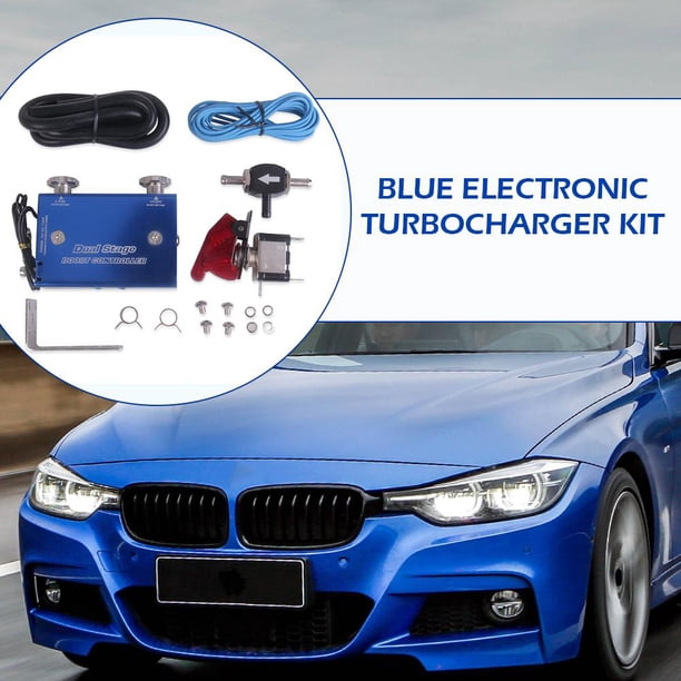 Turbocompresor electrónico de doble etapa PSI Boost Controller Kit con interruptor azul Likrtyny Accesorios para autos y motos