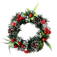 thumbnail image 2 of 7.87‑inch Handmade Artificial Christmas Front Door Wreath, Red Berries Pinecone Mushroom Fern Decor Wreath, Holiday Wreath for Home indoor Outdoor Display, 2 of 7