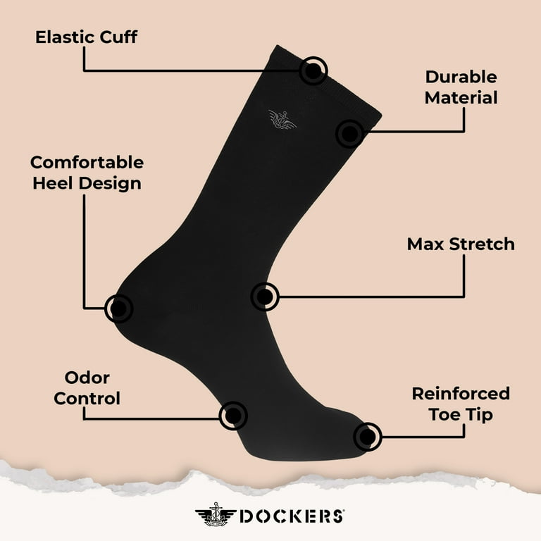 Dockers Men's Dress Crew Socks, Soft Performance Flat Knit, 3-Pack -  Walmart.com