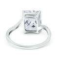 thumbnail image 3 of Simulated Cubic Zirconia Size-5 Emerald Cut Change Color Stone Swirl Engagement Ring 925 Sterling Silver, 3 of 7