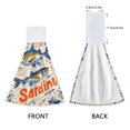 thumbnail image 3 of Yayeee Kitchen Hanging Hand Towels Set of 2 with Loop Bathroom Absorbent Tie Towel, Blue Sardines Pattern, 3 of 7