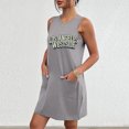 thumbnail image 3 of Vestido de Verano para Mujeres, Vestido de Cuello Redondo sin Mangas de Bolsillo de Impresión de Moda Casual Hecha de 95% Poliéster 5% Spandex para Primavera Verano, Vestido Sexy para Mujeres, 3 of 5