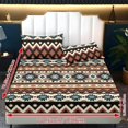 thumbnail image 6 of Qpednta Aztec Geometric Sheets Set 3 Pieces Fitted Sheet Set with 2 Pillowcases Wrinkle Resistant Bedding Set Soft Breathable Fitted Sheet Washable Bed Sheets for Bedroom Decor, 6 of 7