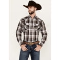 thumbnail image 2 of Ely Walker Men's Plaid Print Long Sleeve Snap Western Shirt Brown, 2 of 5