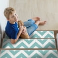 thumbnail image 3 of SussexHome Traverse Design 9" X 28" Stair Treads - 150 % Cotton Anti-Slip Carpet Strips for Indoor Stairs-Easy to Install Stair Treads with Double Adhesive Tape-Safe, Extra-Grip, 15-Pack-Teal, 3 of 8