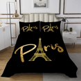 thumbnail image 1 of Erosebridal Golden Eiffel Tower Coverlet Set King,Romatic Glitter Bedding Set,Valentine'S Day Decorative,Breathable,3 Pieces, 1 of 5