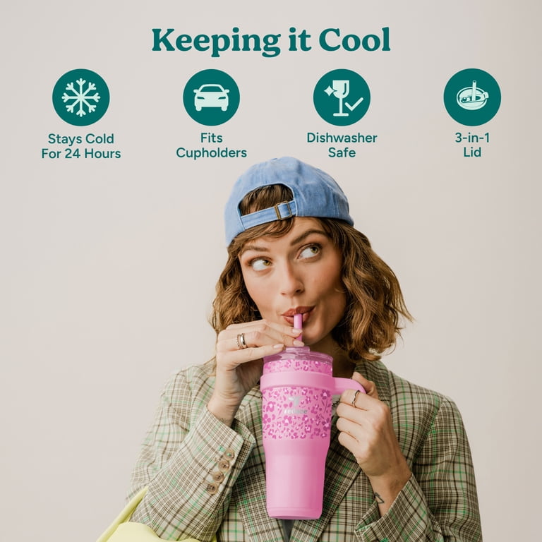 Insulated Stainless Steel Travel Mug with Straw, 24oz photo 2