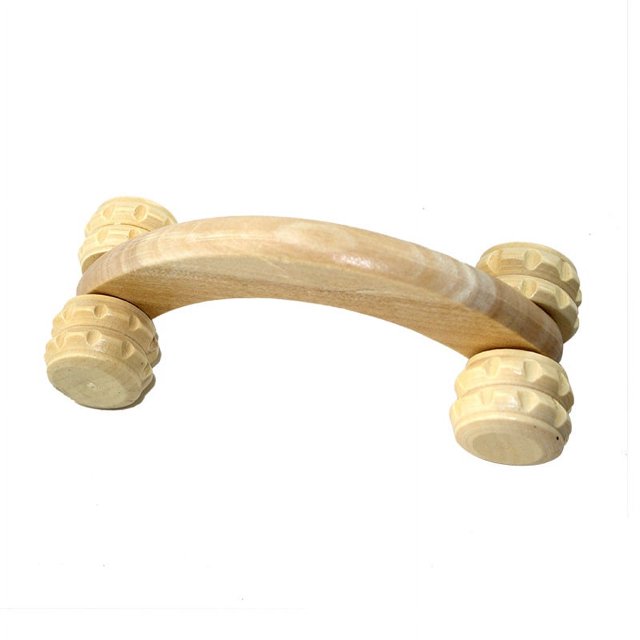 Accesorios Rodillo Masajeador Dispositivo para Masaje Espalda Cuello Hombros Piernas Cuerpo Músculos Brazos Madera 16 cm