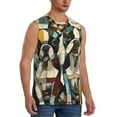 thumbnail image 2 of Balery Colorful Bulldog Duo Camisetas sin mangas para hombre, absorbe la humedad y protege contra el mal olor.-XX-Large, 2 of 7