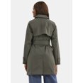 thumbnail image 3 of Time and Tru Women's Belted Trench Coat, Midweight, Sizes XS-2X, 3 of 5