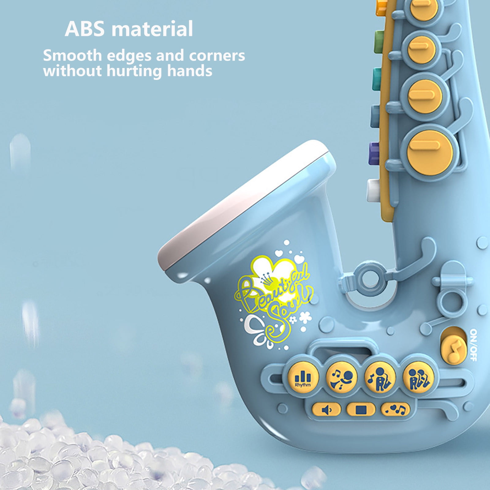 Saxophone Jouet 8 Touches En ABS – Instrument Musical Éducatif Réaliste Pour Enfants Dès 3 Ans, 33x8,2x10,2 Cm