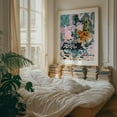 thumbnail image 3 of Olive Watcher - Painting Abstract Modern Art Psychedelic Surrealism Minimalist Geometric Oak Framed Wall Art Print 16 x 20 inches, 3 of 12