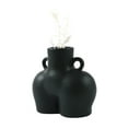 thumbnail image 4 of ZAXARRA Ceramic Vase Human Body Shaped Desktop Plant Container Side Ring Handle, 4 of 9