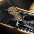 thumbnail image 2 of Renewold Brown Cheetah Print Auto Handbrake Cover Gear Shift Knob Cover Set Neoprene Car Interior Decor Accessories, 2 of 7