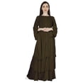 thumbnail image 5 of Bimba Traditional Muslim Abaya Dresses For Women Bell Sleeves Islamic Prayer Dress With Hijab, 5 of 7