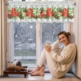 thumbnail image 4 of Christmas Window Curtains, Holiday Decorations, Festive Christmas Style Window Drapery for Holiday Home Decor, Red White Green Polyester Hanging Curtain for Christmas Tree Themed Scene, 4 of 7