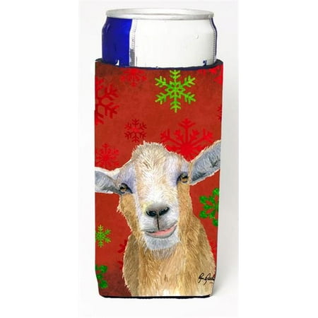 

Red Snowflakes Goat Christmas Michelob Ultra bottle sleeves For Slim Cans - 12 oz.